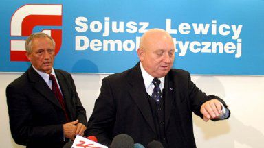 Józef Oleksy przewodniczący Rady Mazowieckiej Sojuszu Lewicy Demokratycznej i jego zastępca Andrzej Piłat
