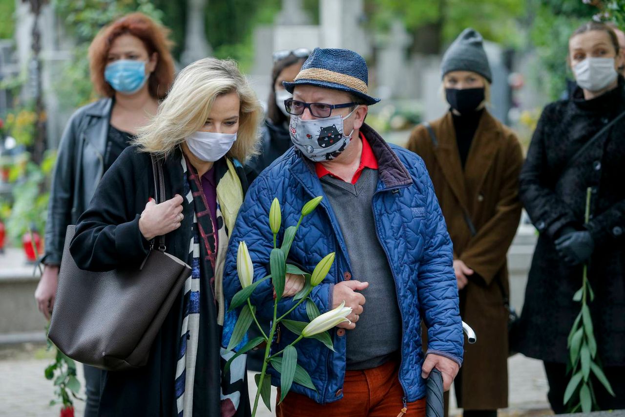 Monika Zamachowska, Zbigniew Zamachowski - Pogrzeb Jerzego Łapińskiego