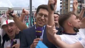 "Piwny prysznic", a potem to! Reporter TVP osaczony przez angielskich kibiców [WIDEO]