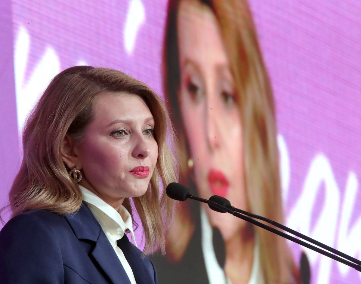 KYIV, DECEMBER 10 - Wife of the President of Ukraine Olena Zelenska is pictured during the Third Ukrainian Womens Congress, Kyiv, capital of Ukraine- PHOTOGRAPH BY Ukrinform / Barcroft Media (Photo credit should read Pavlo Bagmut/ Ukrinform / Barcroft Media via Getty Images)