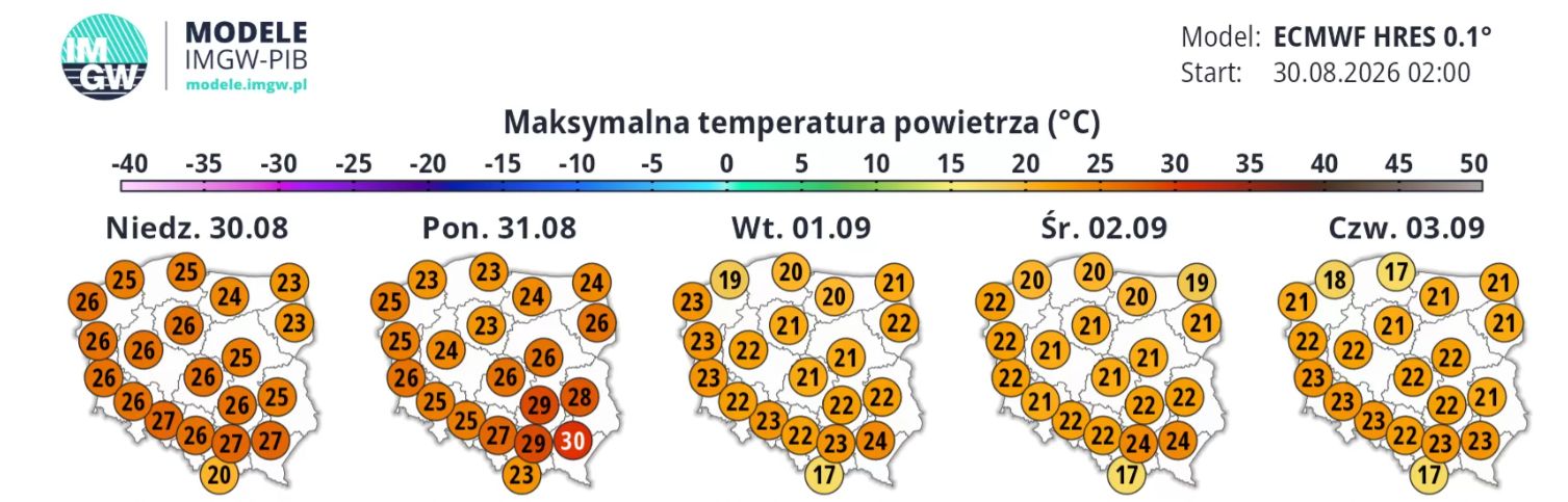 Prognoza do czwartku