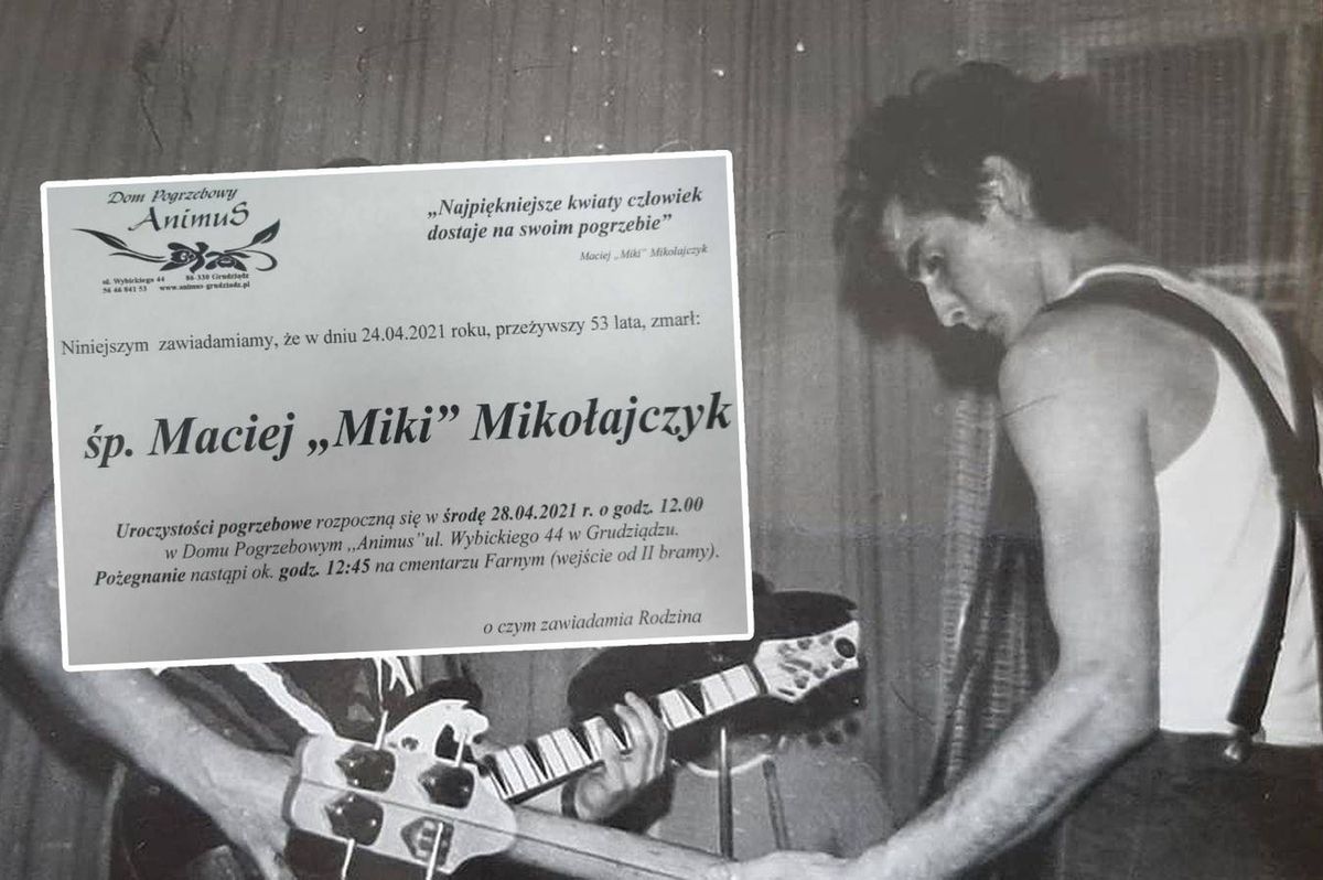 Basista zespoły Cela nr 3, Maciej Mikołajczyk zmarł w wieku 53 lat