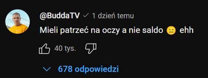 Komentarz "Buddy" na YouTubie