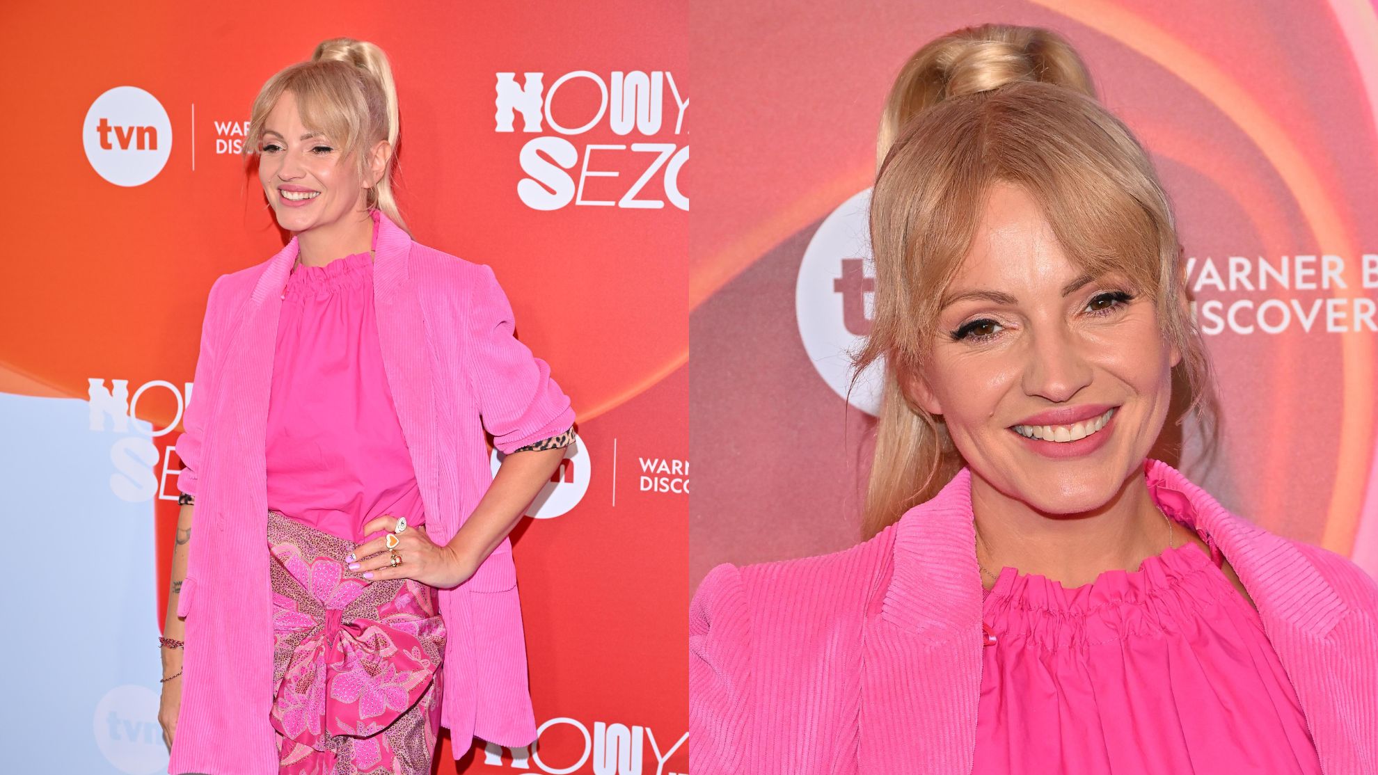 Dorota Szelągowska w różu podbija ściankę ramówki TVN-u
