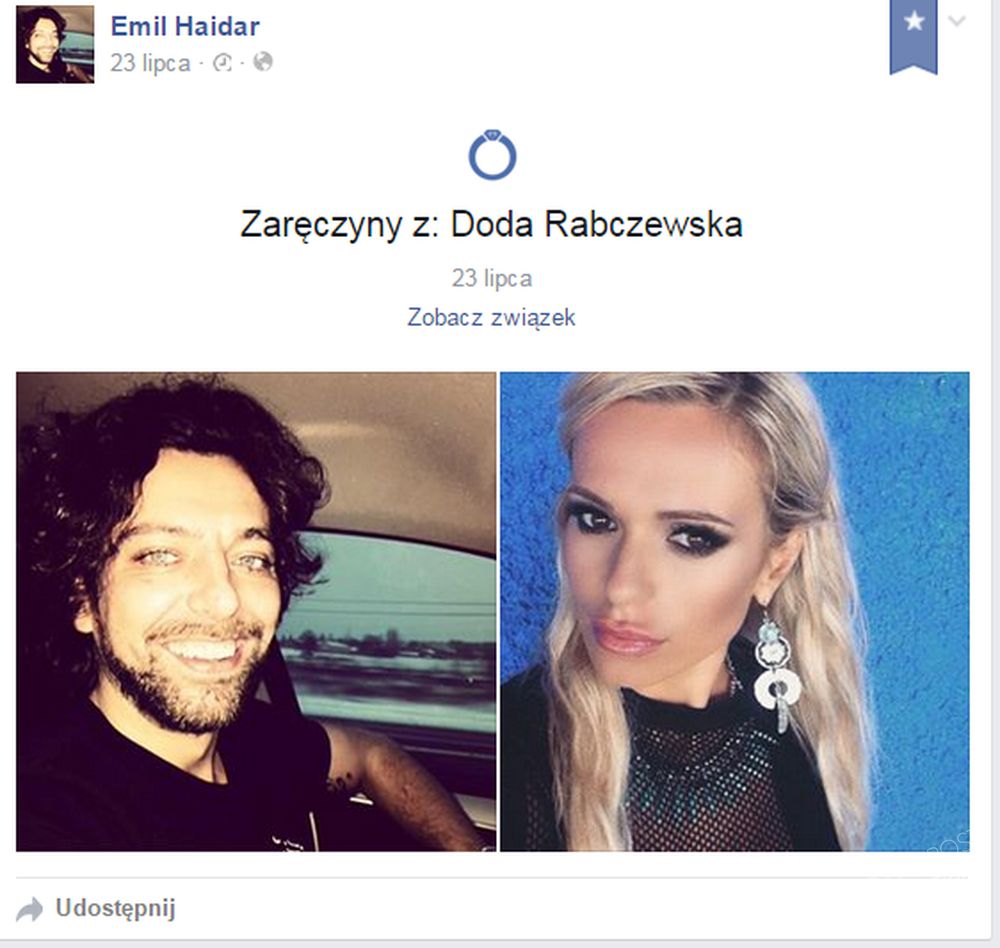 Doda i Emil Haidar zaręczyli się