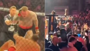 Dantejskie sceny. Zaczęli rzucać krzesłami. Zawodnik uciekał z hali