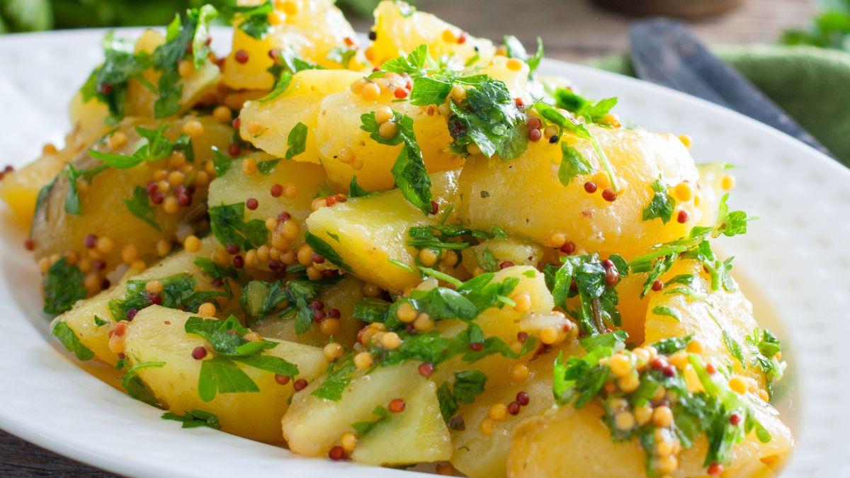 Pieczone ziemniaki z dodatkiem musztardy