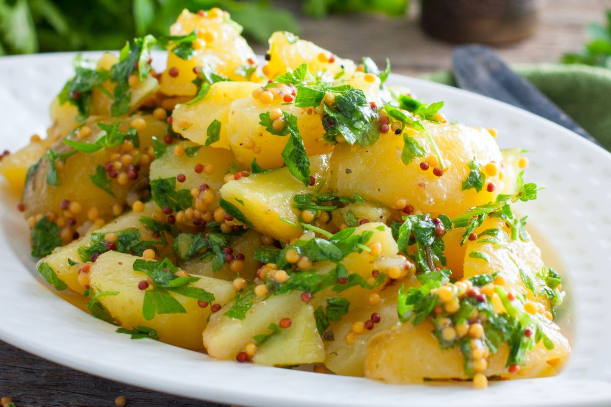 Pieczone ziemniaki z dodatkiem musztardy