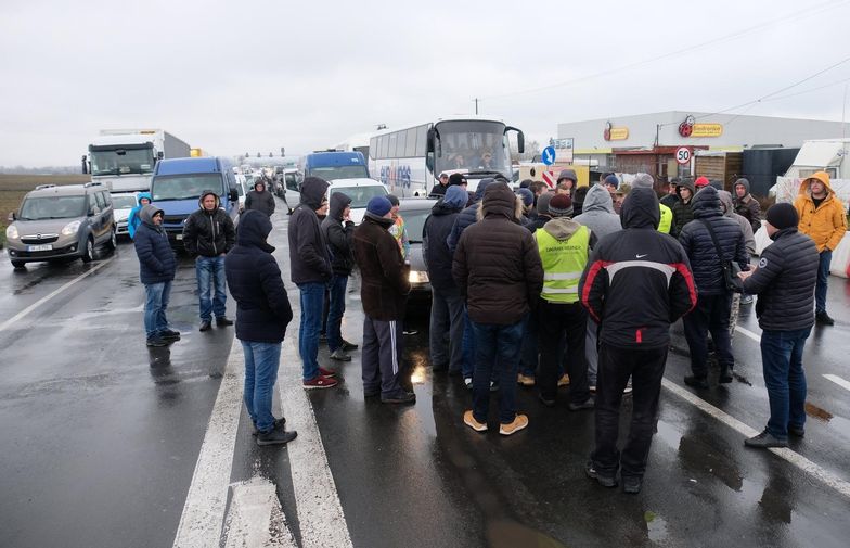 26 listopada 2018 r. Ukraińcy blokują przejście graniczne w Medyce.
