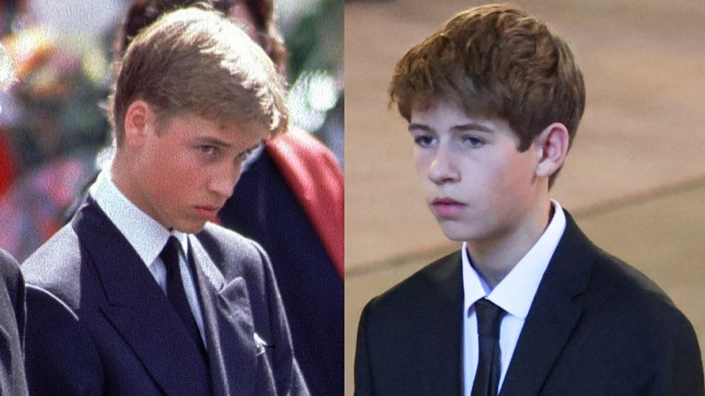 James wicehrabia Severn czuwający przy trumnie królowej Elżbiety