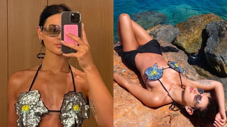 Honorata Skarbek wyleguje się w fikuśnym bikini