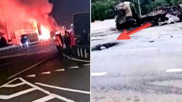 Wielka dziura po eksplozji. Tu uderzył dron przy granicy z Polską