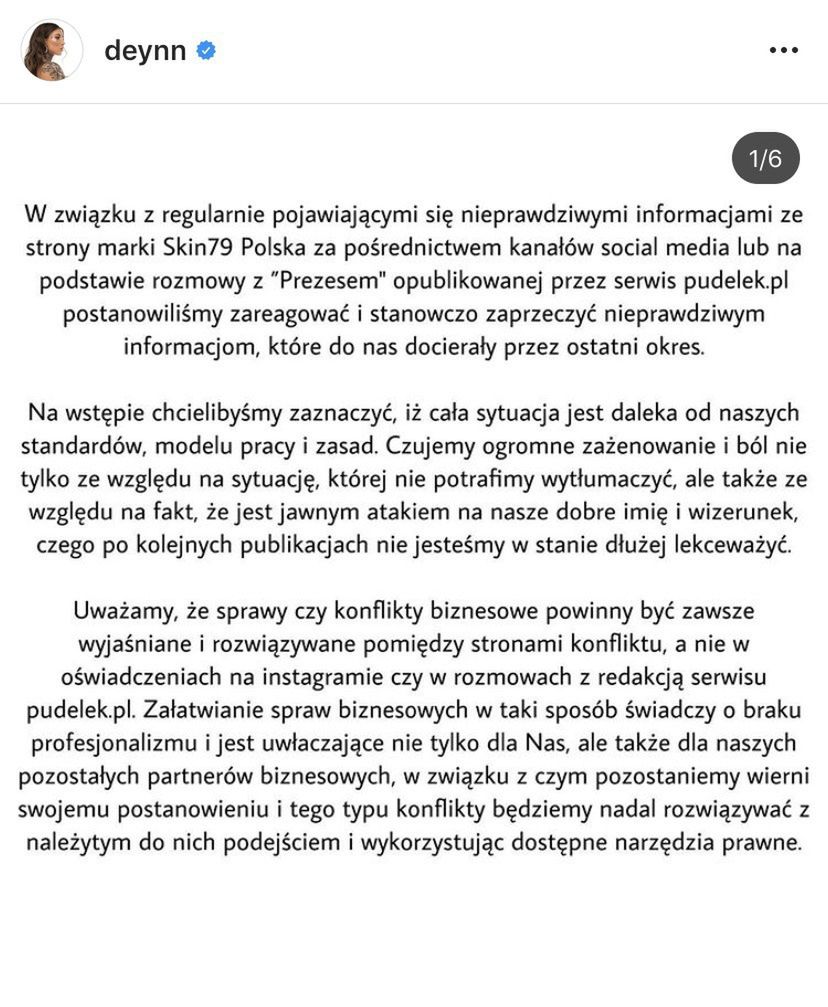 Oświadczenie Deynn i Majewskiego