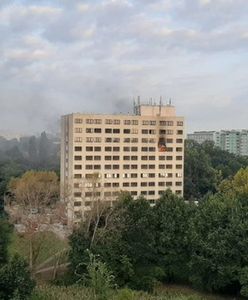 Wrocław. Pożar akademika na Biskupinie. Ewakuacja robotników