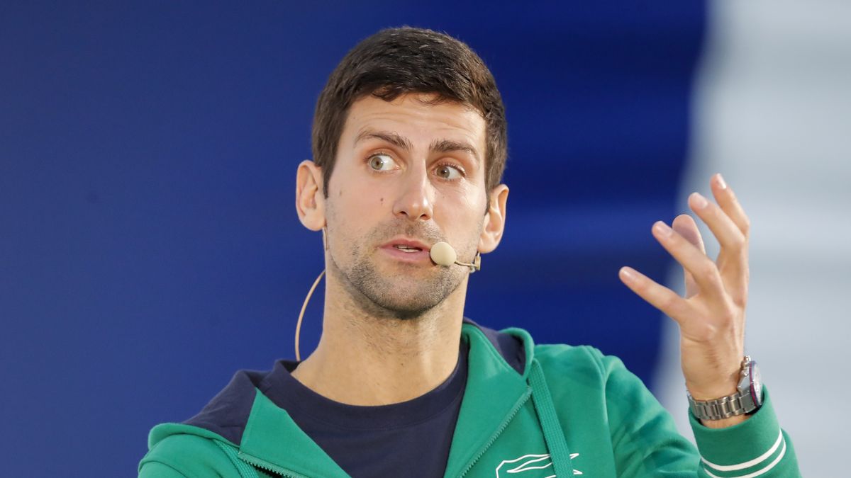 BELGRADE, SERBIA - FEBRUARY 18: Novak Djokovic of speaks to the media during a press conference at Novak Tennis Centre on February 18, 2020 in Belgrade, Serbia. (Photo by Srdjan Stevanovic/Getty Images)