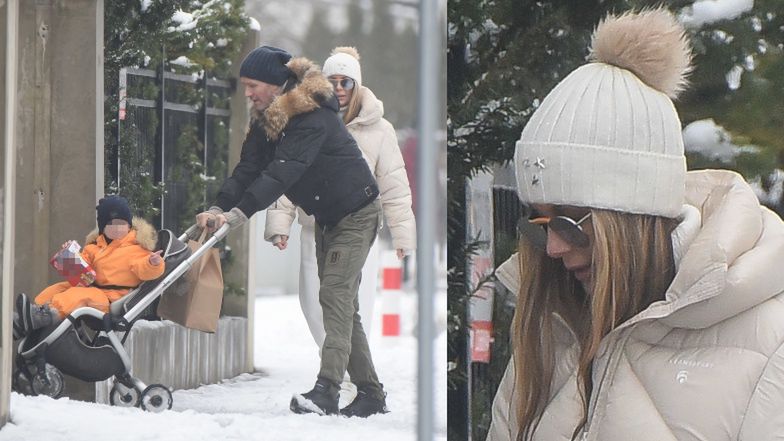 Małgorzata Rozenek na spacerze z Radosławem Majdanem i Heniem