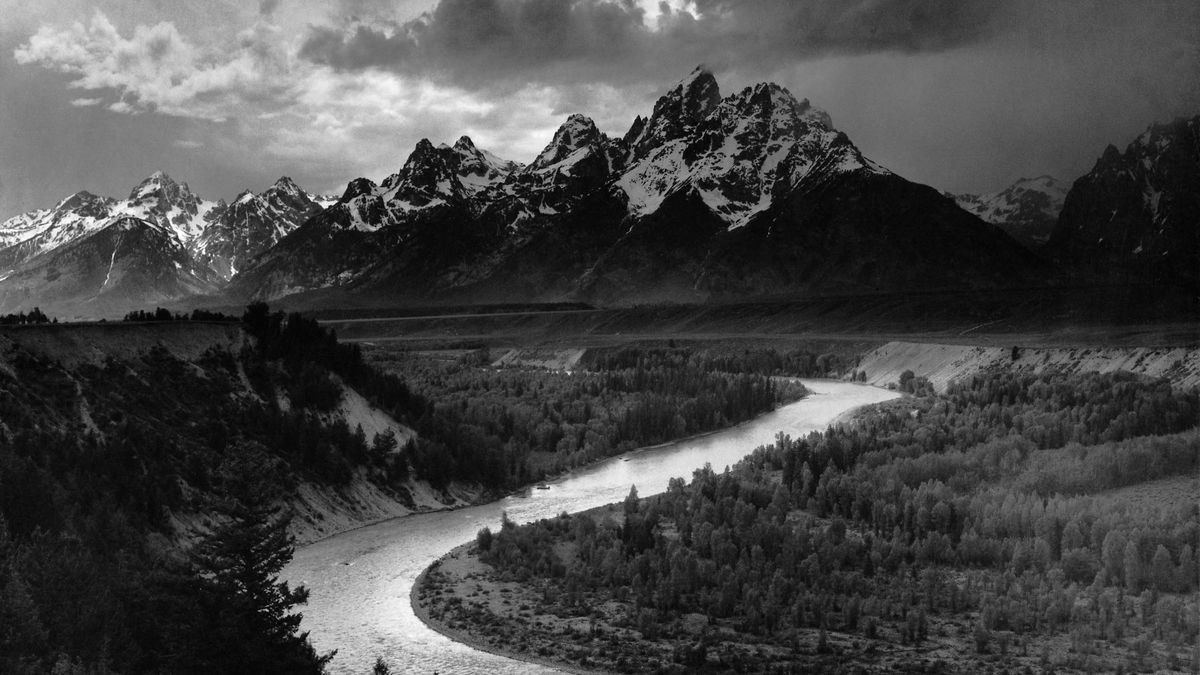 Zdjęcie "The Tetons and the Snake River" autorstwa Ansela Adamsa.