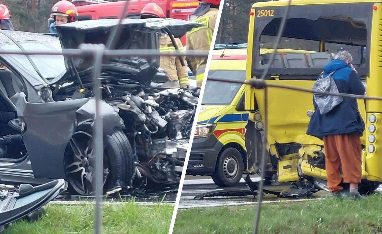 Wypadek w Warszawie. Auto wjechało w autobus, wśród rannych dziecko