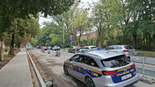 Łódź: Straż miejska kontrolowała samochody  na remontowanej ulicy