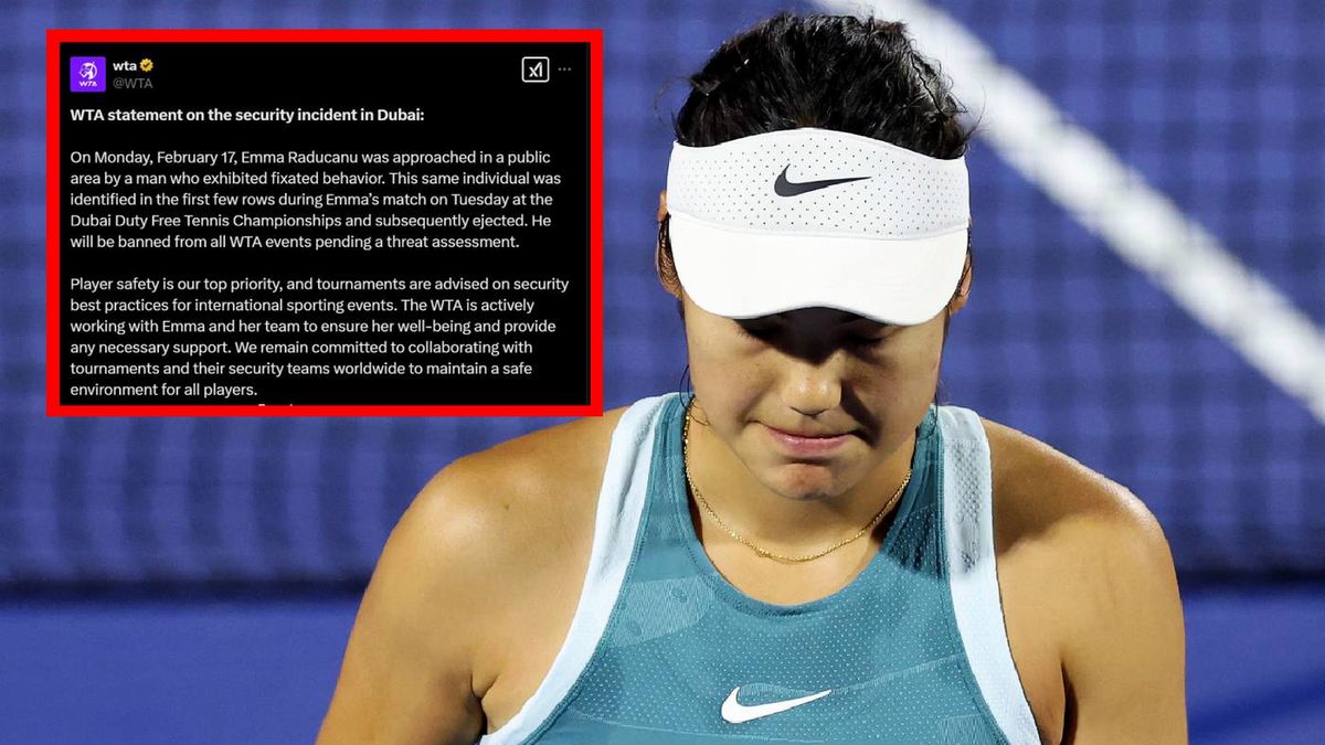 Getty Images / Christopher Pike / Emma Raducanu podczas turnieju WTA 1000 w Dubaju i oświadczenie WTA