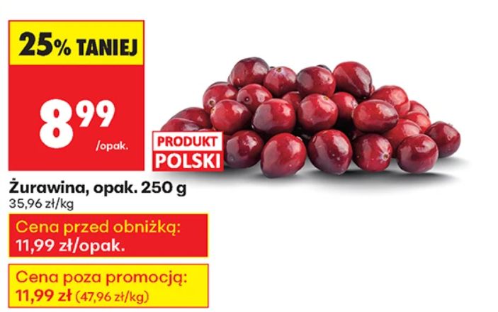 Żurawina dostępna w promocji w Biedronce i Lidlu