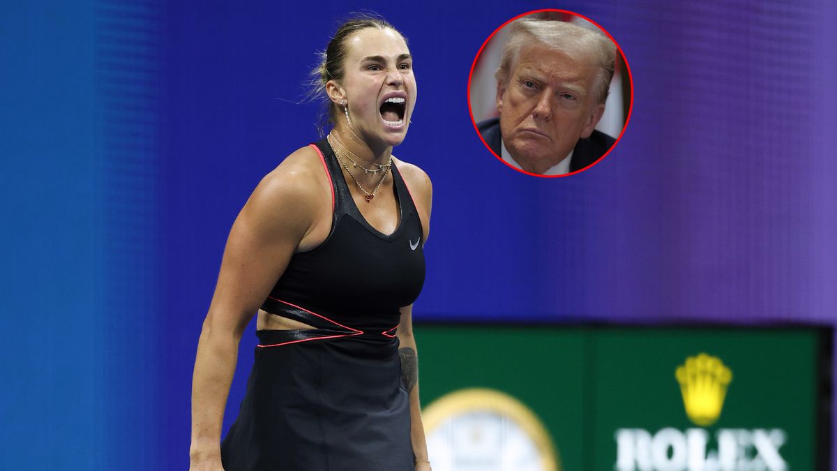 Getty Images / Clive Brunskill / Chip Somodevilla / Na zdjęciu: Aryna Sabalenka, w kółku Donald Trump.