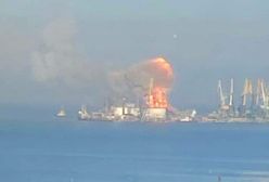 Pożar w porcie na Morzu Azowskim. Zniszczono rosyjski okręt desantowy