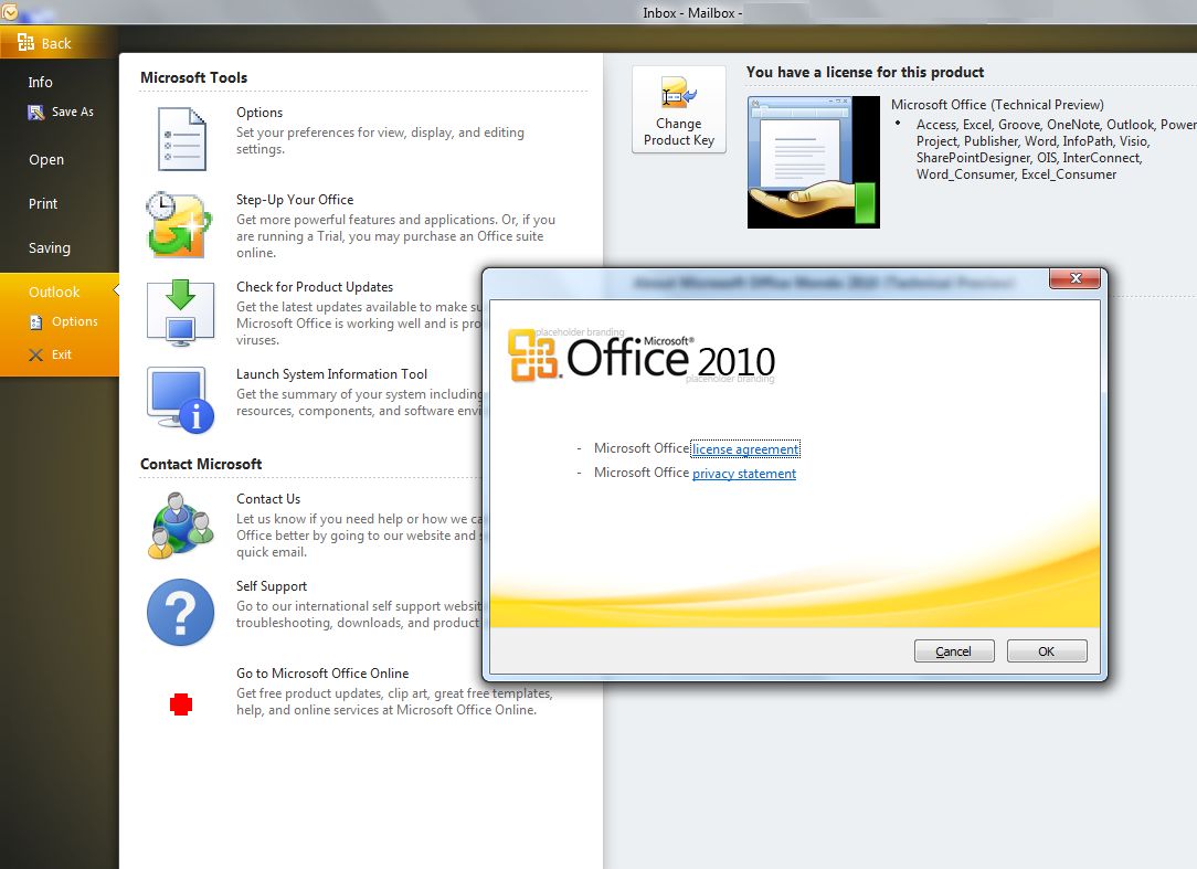 Screenshoty z pakietu biurowego Office 2010 beta 4