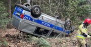 Kielce: Dachował radiowóz. Policjanci próbowali ominąć sarnę