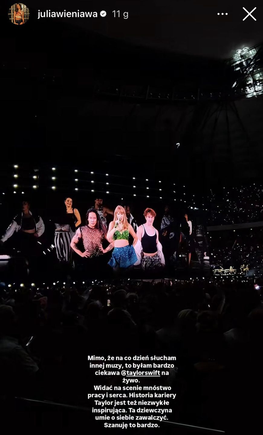 Julia Wieniawa na koncercie Taylor Swift