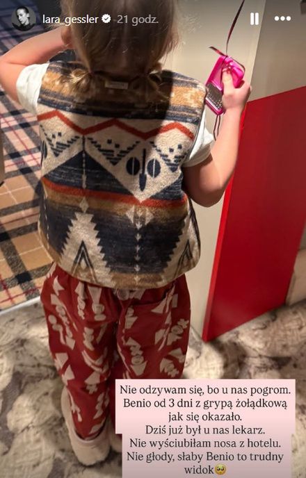 Wpis Lary Gessler na Instagramie