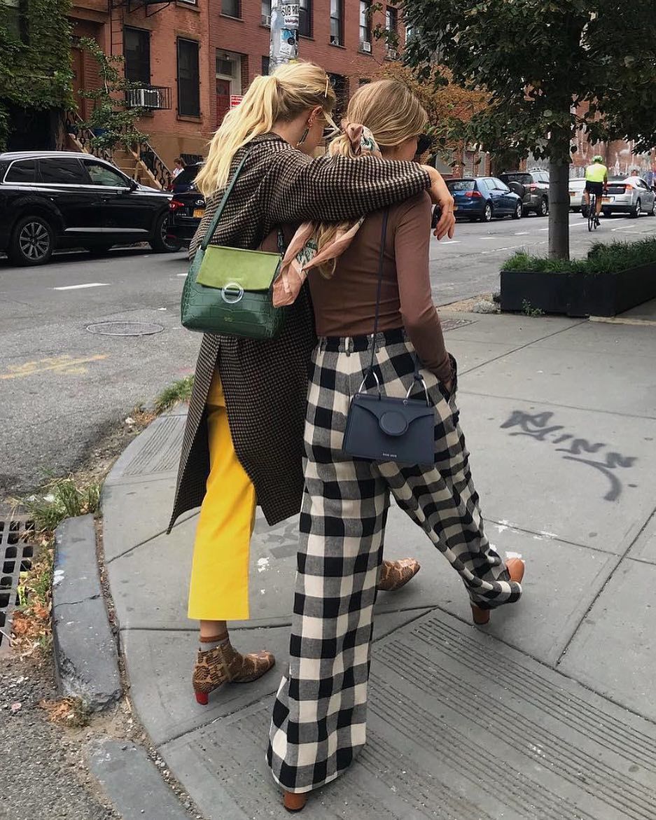 Wide plaid women's trousers - flares
Instagram/nordicstylereport