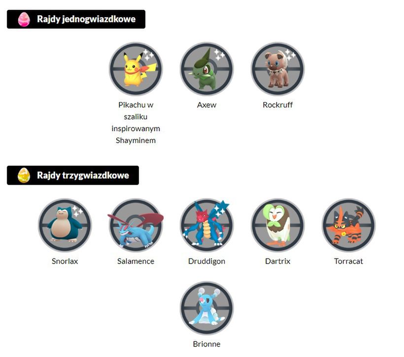 Pokémon GO Fest: rajdy jedno- i trzygwiazdkowe.