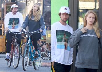 Zarośnięty Patrick Schwarzenegger z dziewczyną i matką na rowerach (ZDJĘCIA)