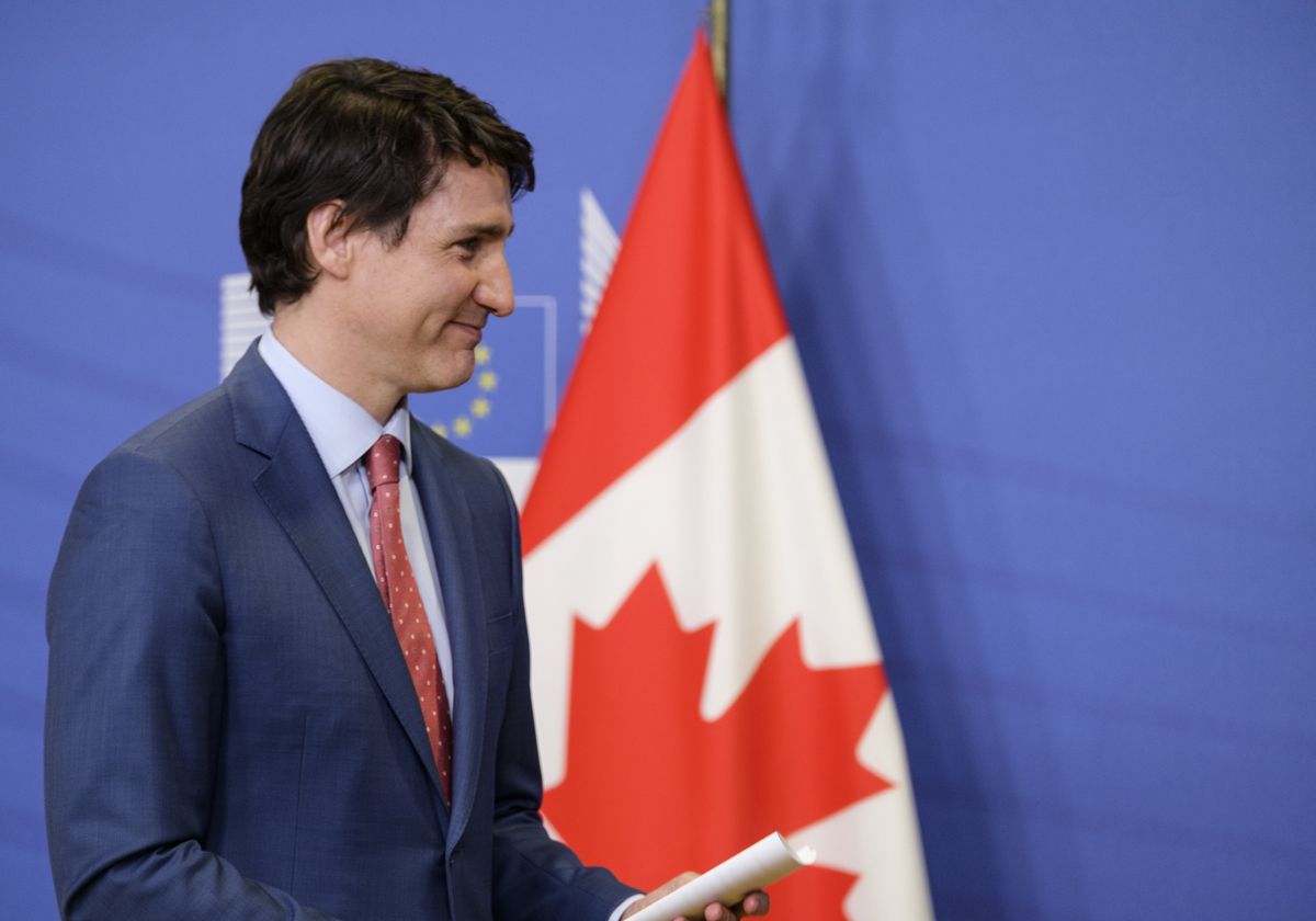Premier Kanady, Justin Trudeau, apeluje o to wykluczenie Rosji ze zbliżającego się szczytu G20  (Photo by Thierry Monasse/Getty Images)