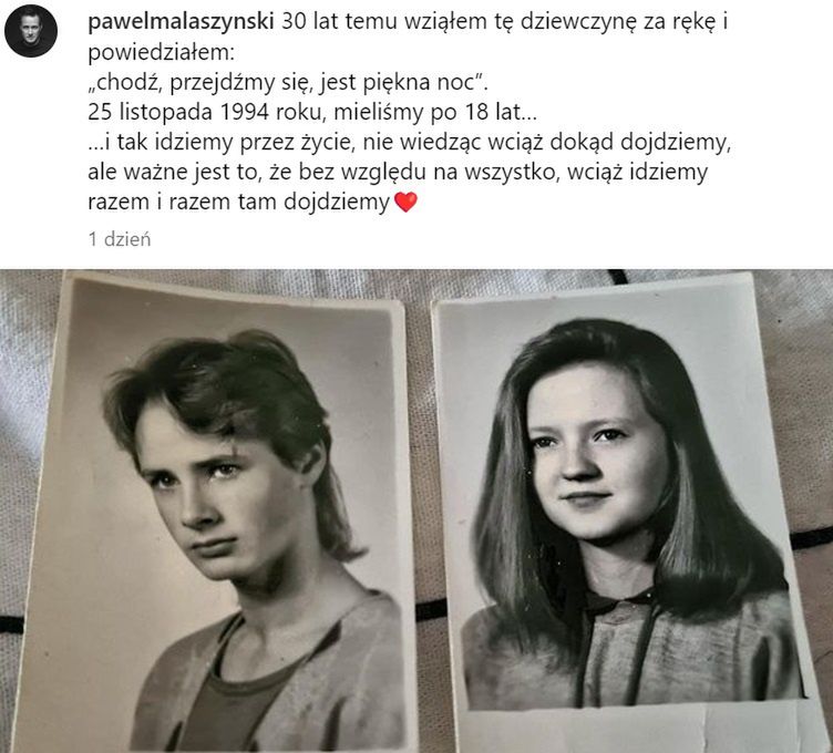 Wpis Pawła Małaszyńskiego na Instagramie