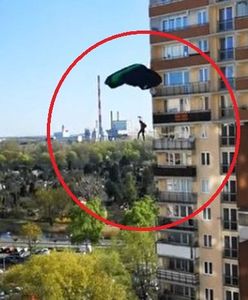 Warszawa Bielany. Skoczyli ze spadochronem z 20. piętra. Teraz sprawę bada prokuratura