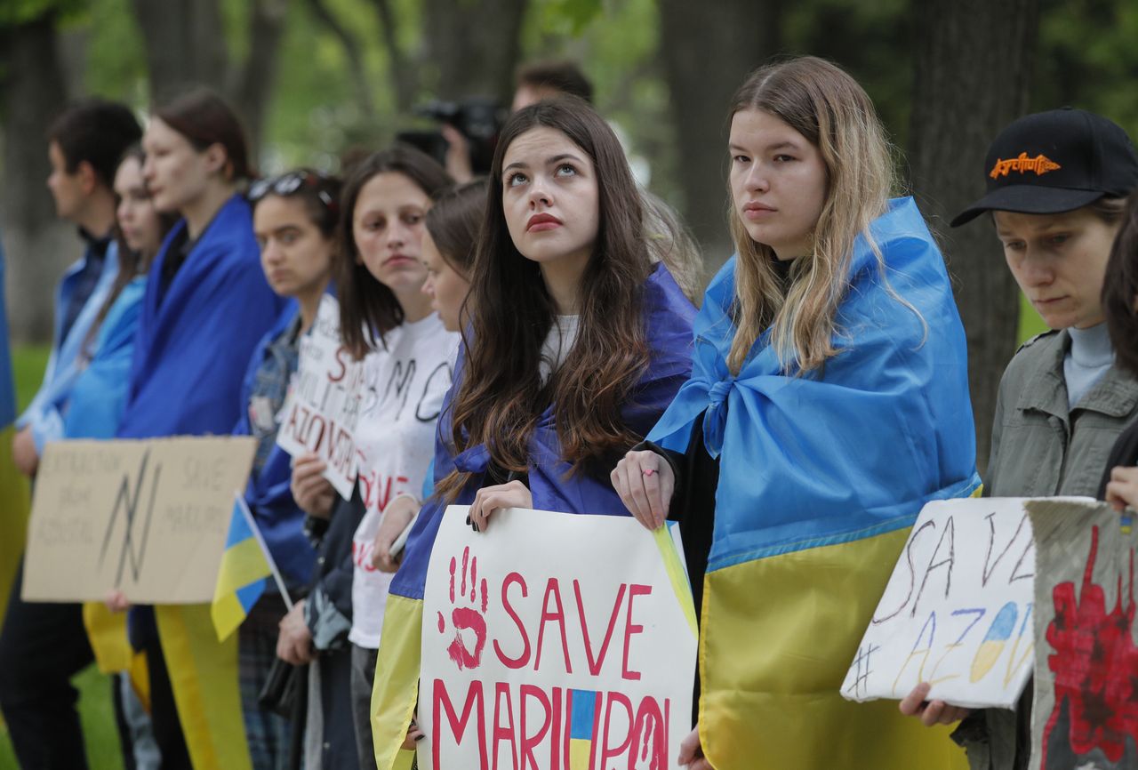 Ukraińskie kobiety w trakcie protestów