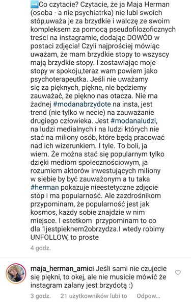 Maja Herman - komentarz do postu Agnieszki Kaczorowskiej
