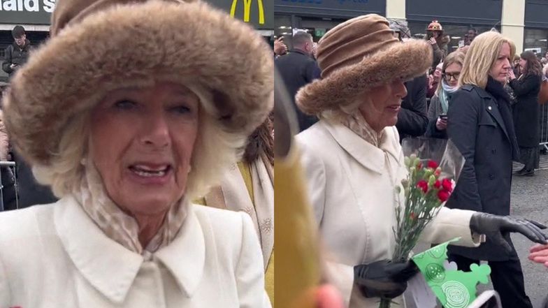 Królowa Camilla obdarowana koroną z Burger Kinga