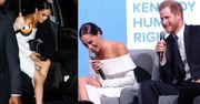 Meghan Markle z ryzykownym rozcięciem bryluje u boku księcia Harry'ego przed premierą dokumentu Netfliksa (ZDJĘCIA)