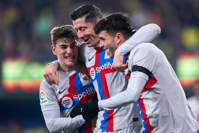 Od lewej: Gavi, Lewandowski i Pedri / fot. Mateo Villalba/Quality Sport/Getty Images