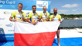 Wygrana polskiej czwórki podwójnej panów w zawodach Pucharu Świata w Poznaniu