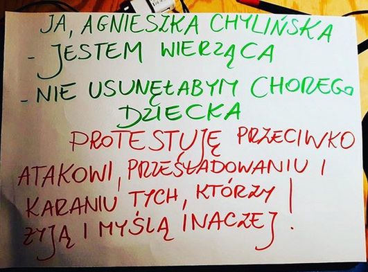Post Agnieszki Chylińskiej