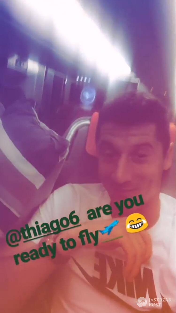 Robert Lewandowski w koszulce marki Nike