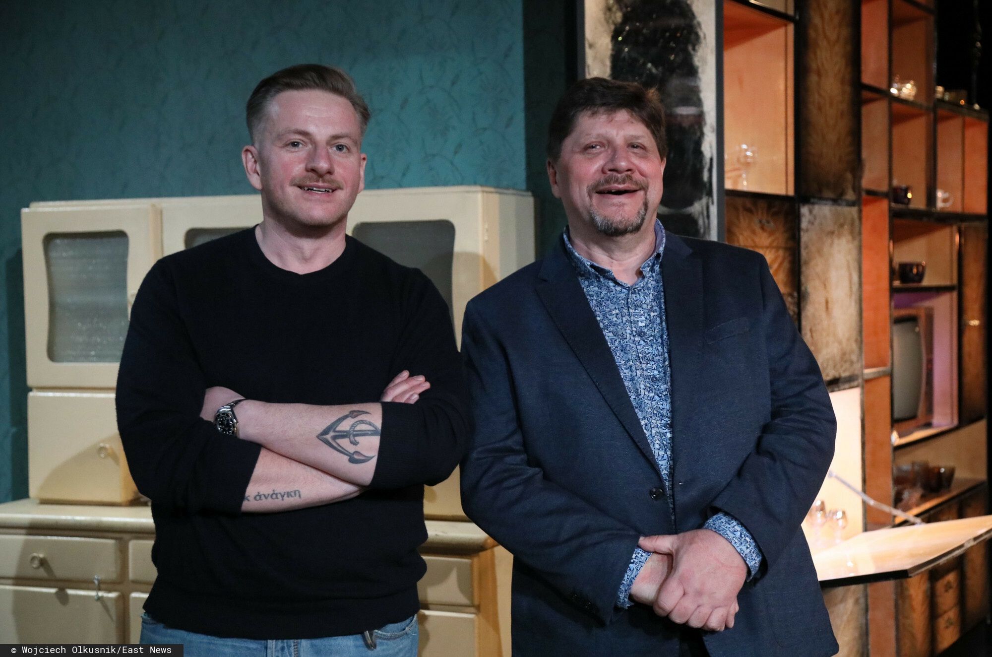 Byk Szczepana Twardocha w Teatrze StudioFot. Wojciech Olkusnik/East News, Warszawa, 15.03.2022. Teatr Studio. Proba medialna spektaklu "Byk" na podstawie tekstu Szczepana Twardocha.
N/z: Szczepan Twardoch, Robert TalarczykWojciech Olkusnik