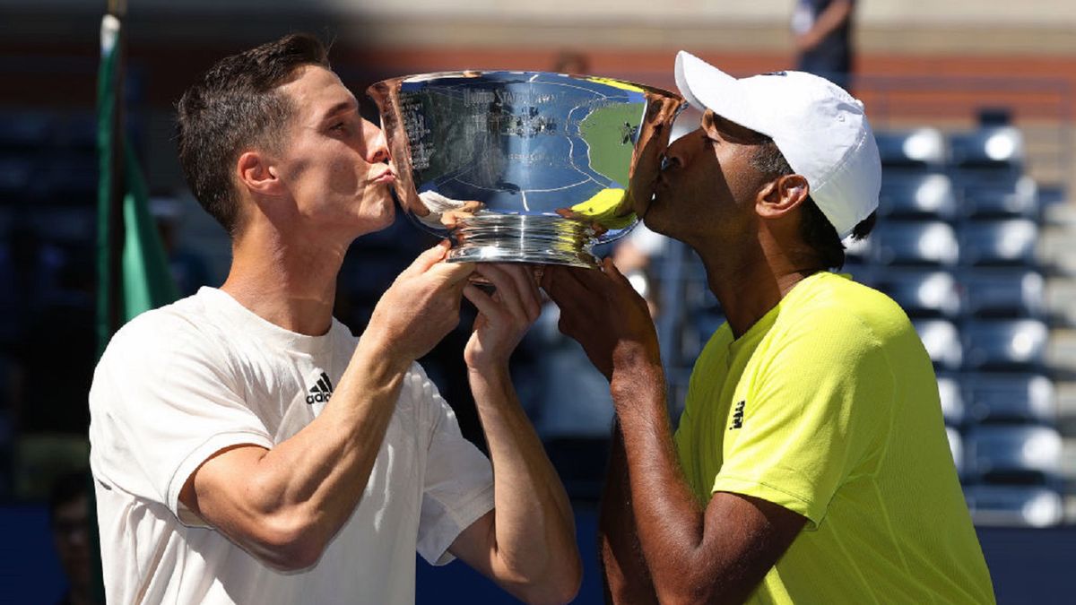 Getty Images / Al Bello / Na zdjęciu: Joe Salisbury i Rajeev Ram, mistrzowie US Open 2021 w deblu mężczyzn