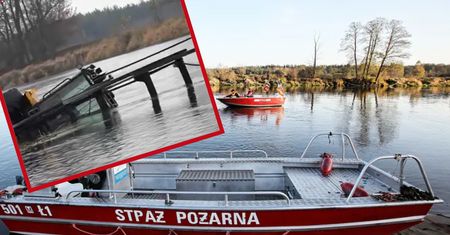 Wózek widłowy wpadł do rzeki. Nie żyje kierowca