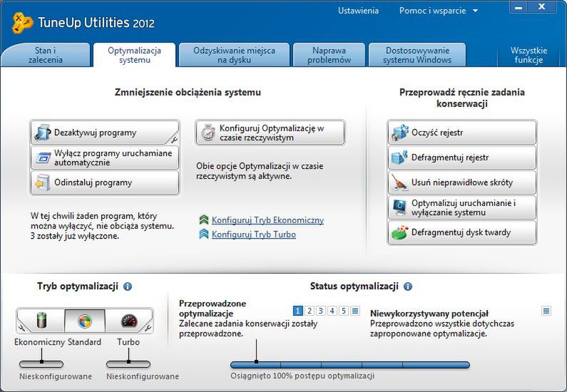 TuneUp Utilities 2012 - optymalizacja systemu