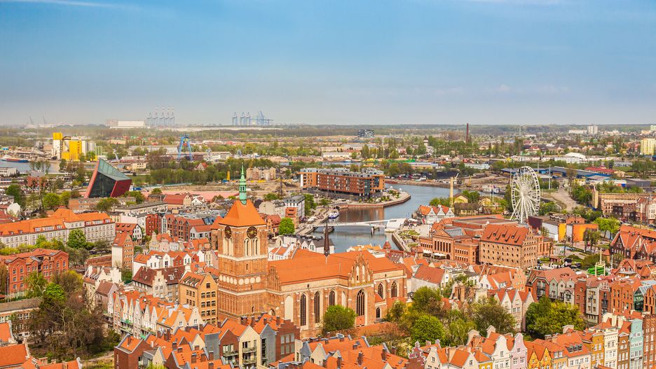 Panorama Gdański z widokiem na muzeum 